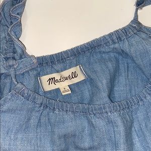 MADEWELL DENIM RUFFLE TOP